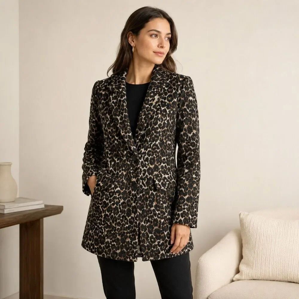 Saylor leopard print blazer Size XS NWT